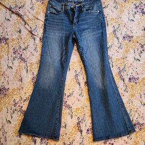 American Eagle Outfitters Women's Classic Blue Wide Leg Jeans